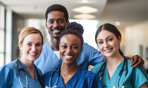 a group of nurses taking a picture